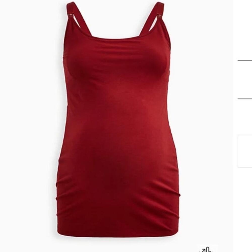 Torrid Maternity Nursing Breastfeeding Womens Large 12 Tank Top Soft Red Cami